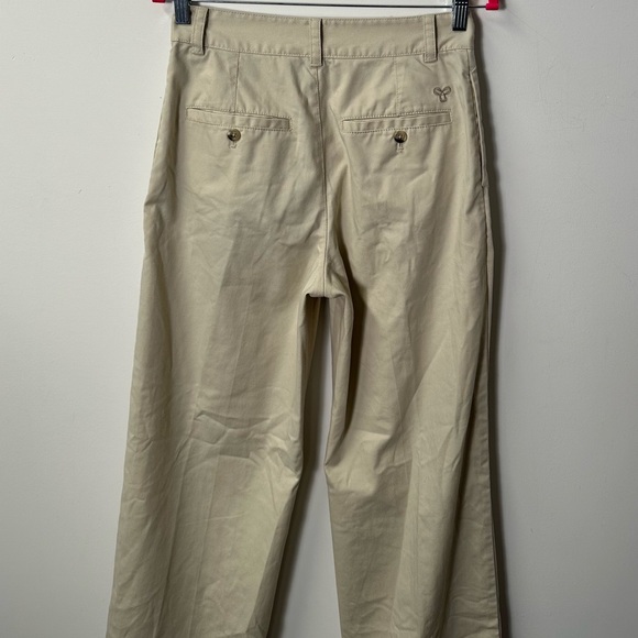 TNA womens beige khaki pleated high waist wide straight leg crawford pants, 4 US - Picture 5 of 6